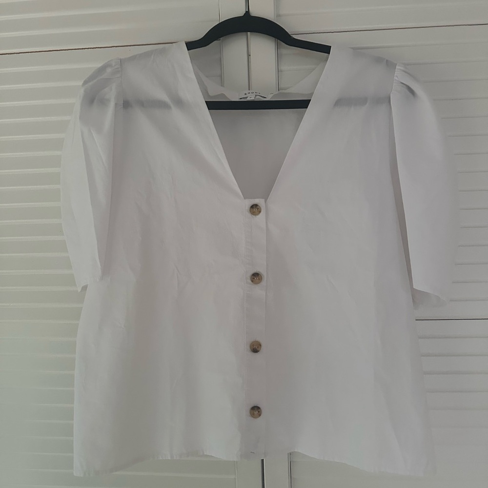 RHODE White Nisha Button-Up Blouse - Picture 4 of 8